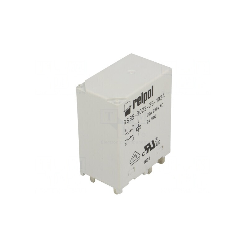 Releu electromagnetic DPST-NO 24VDC 35A RS35 | Electronic-mag.ro | Componente Electronice