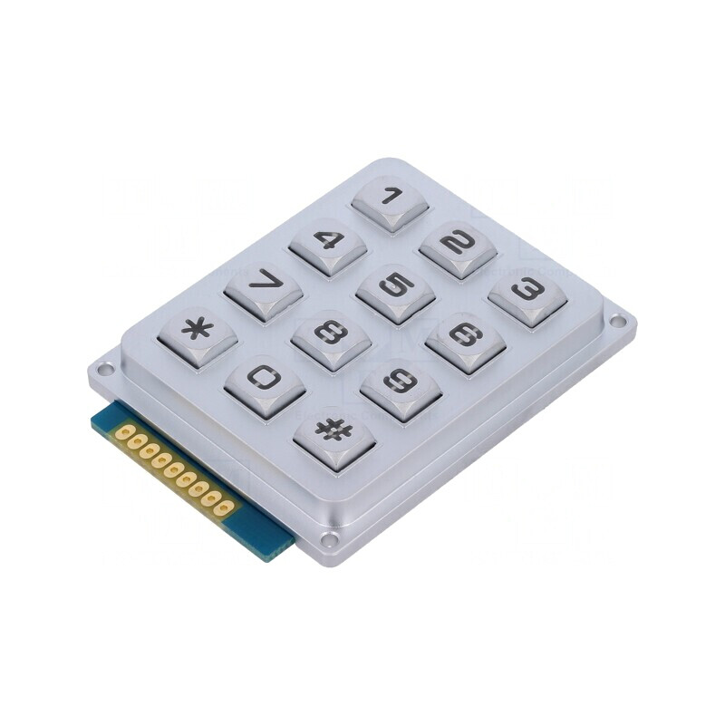 Tastatură Metalică cu LED, 12 Butoane | Electronic-mag.ro | Componente Electronice
