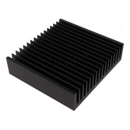 Radiator extrudat cu aripioare negru 150x160x40mm | Electronic-mag.ro | Componente Electronice