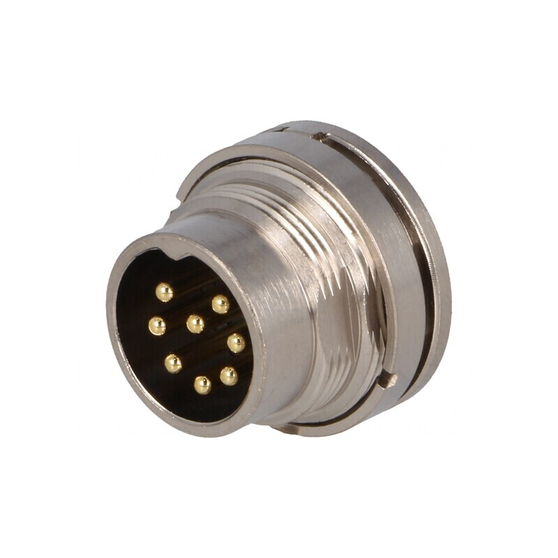 Conector M16 Soclu Tată 8 PIN 5A 60V Drept IP67 | Electronic-mag.ro | Componente Electronice