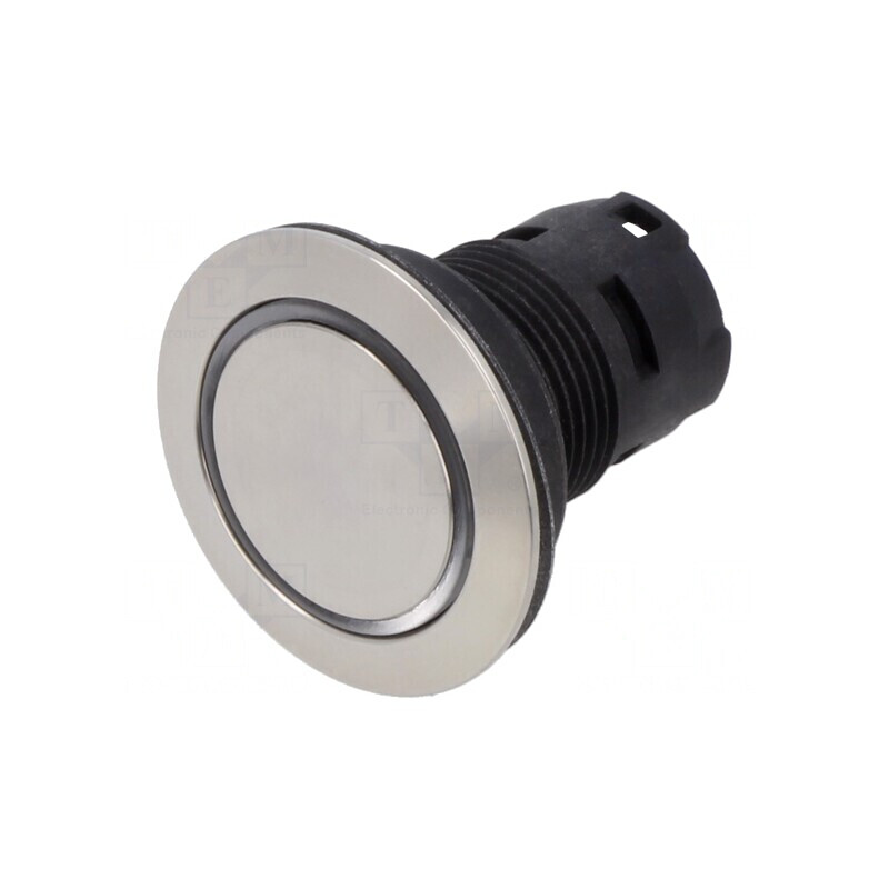 Comutator Apăsare 22mm Argintiu IP65 | Electronic-mag.ro | Componente Electronice