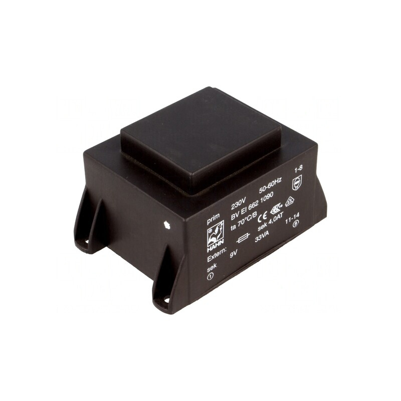 Transformator încapsulat 33VA 230VAC 9V 3.67A PCB BVEI | Electronic-mag.ro | Componente Electronice