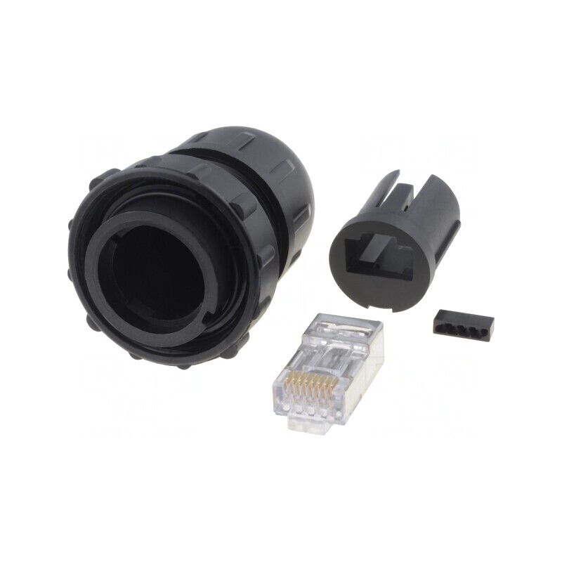 Mufă RJ45 Cat6 Ecranat 8P8C IP67 IP68 | Electronic-mag.ro | Componente Electronice