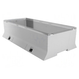 Carcasă pentru șină DIN, ABS gri, 110x213x53,3 mm | Electronic-mag.ro | Componente Electronice