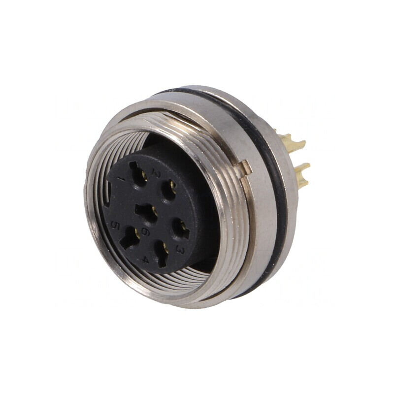 Conector Mamă M16 6 PIN 5A 125V IP67 | Electronic-mag.ro | Componente Electronice