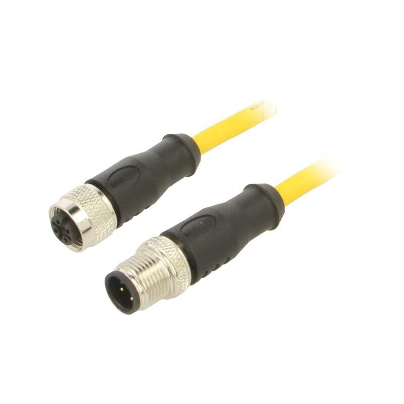Cablu de conectare M12 5m 250VAC 4A IP68 | Electronic-mag.ro | Componente Electronice
