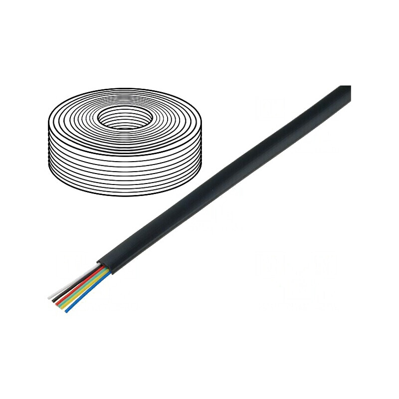 Cablu telecomunicații litat 6x28AWG negru 100m | Electronic-mag.ro | Componente Electronice