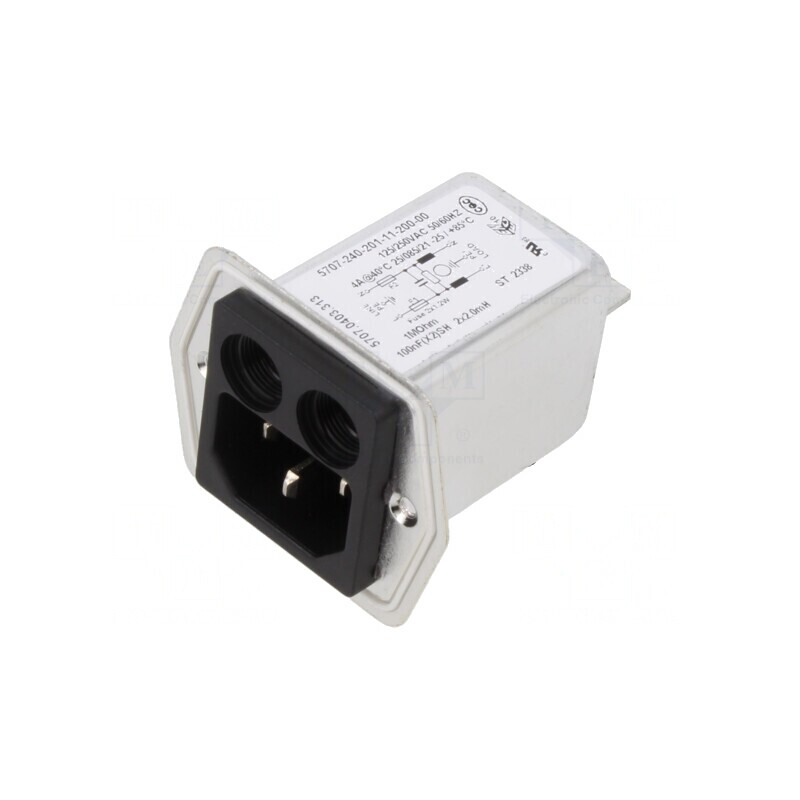 Conector Alimentare AC 4A 250V IEC 60320 5707 | Electronic-mag.ro | Componente Electronice