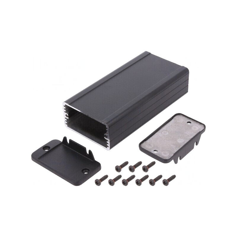 Carcasă aluminiu neagră IP54 59x120x31mm | Electronic-mag.ro | Componente Electronice