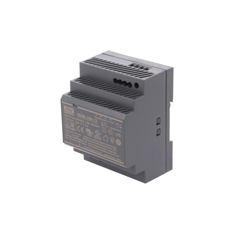 Alimentator Pulsatoriu pentru Șină DIN 85W 12V 7.1A | Electronic-mag.ro | Componente Electronice