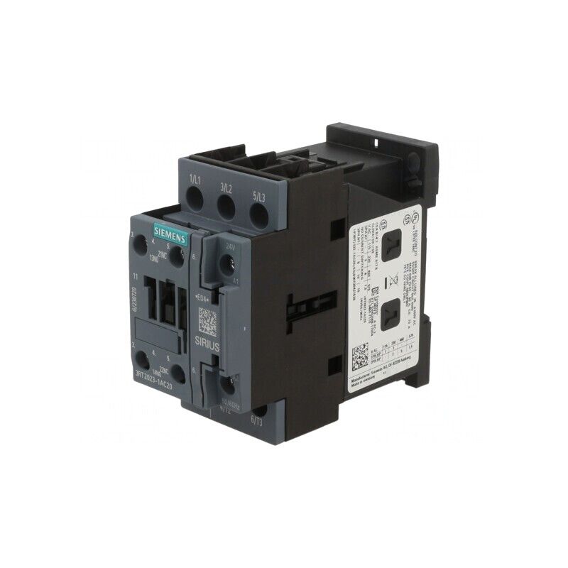 Contactor 3-polar cu contacte auxiliare NO NC 24VAC 9A | Electronic-mag.ro | Componente Electronice