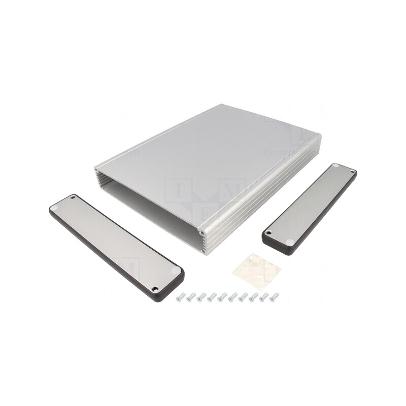 Carcasă Aluminiu Gri cu Panou 165x220x30mm | Electronic-mag.ro | Componente Electronice