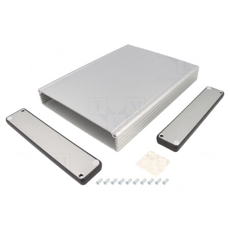 Carcasă Aluminiu Gri cu Panou 165x220x30mm | Electronic-mag.ro | Componente Electronice