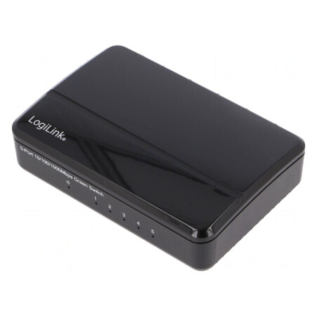Switch Gigabit Ethernet 5 Porturi Negru RJ45 | Electronic-mag.ro | Componente Electronice
