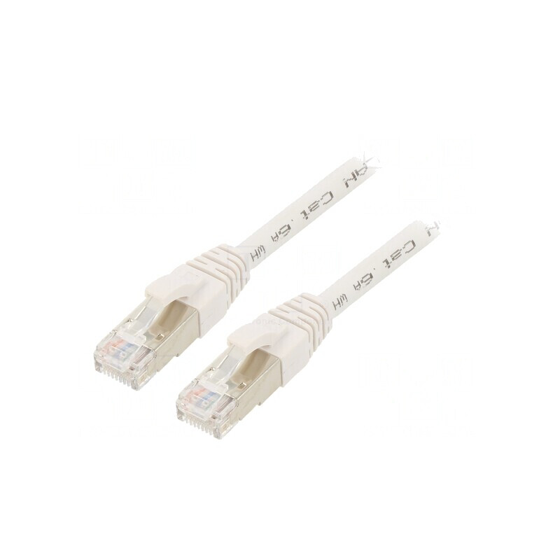 Patch Cord Ethernet Cat.6a S/FTP Alb 10m | Electronic-mag.ro | Componente Electronice