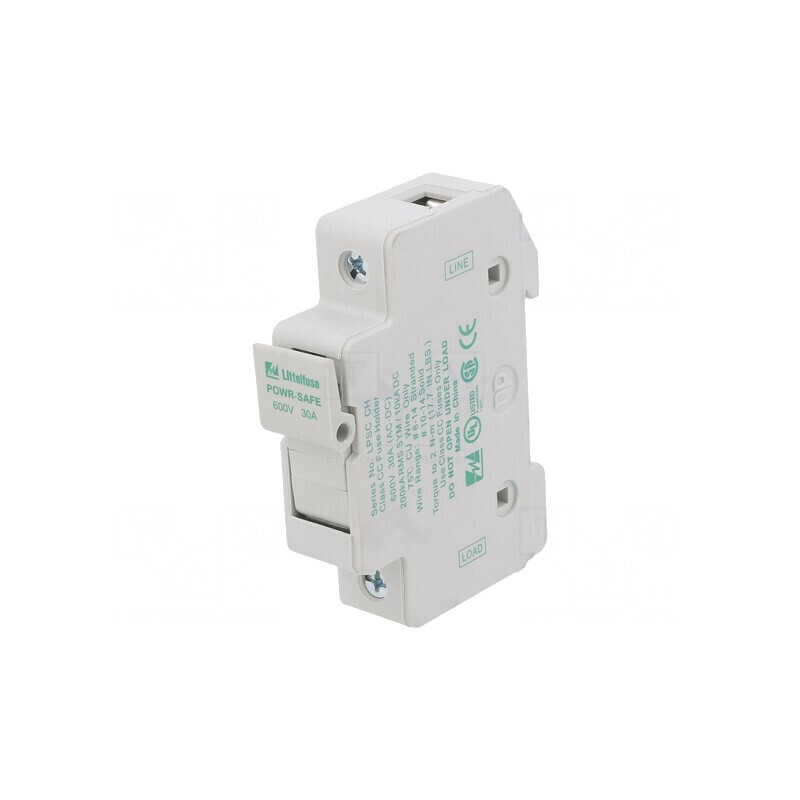 Clemă siguranţe cilindrice 10,3x38mm 30A pentru şină DIN | Electronic-mag.ro | Componente Electronice
