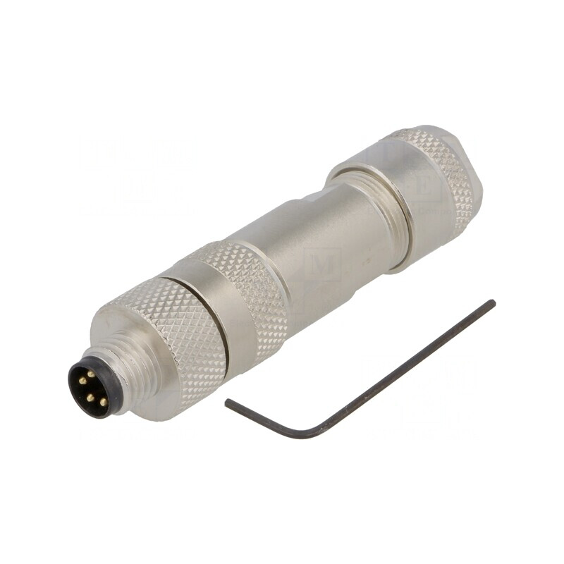 Conector M8 4-PIN Drept Ecranat pe Cablu IP67 | Electronic-mag.ro | Componente Electronice