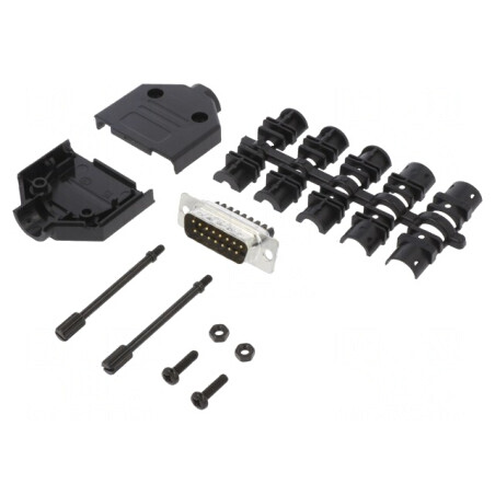 Conector D-Sub 15-Pini Tată Drept cu Terminal Șurub pe Cablu | Electronic-mag.ro | Componente Electronice