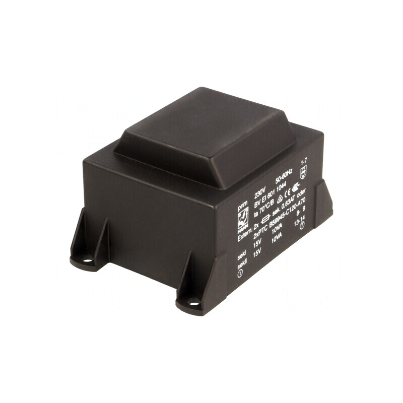 Transformator încapsulat 20VA 230VAC 15V 667mA PCB | Electronic-mag.ro | Componente Electronice