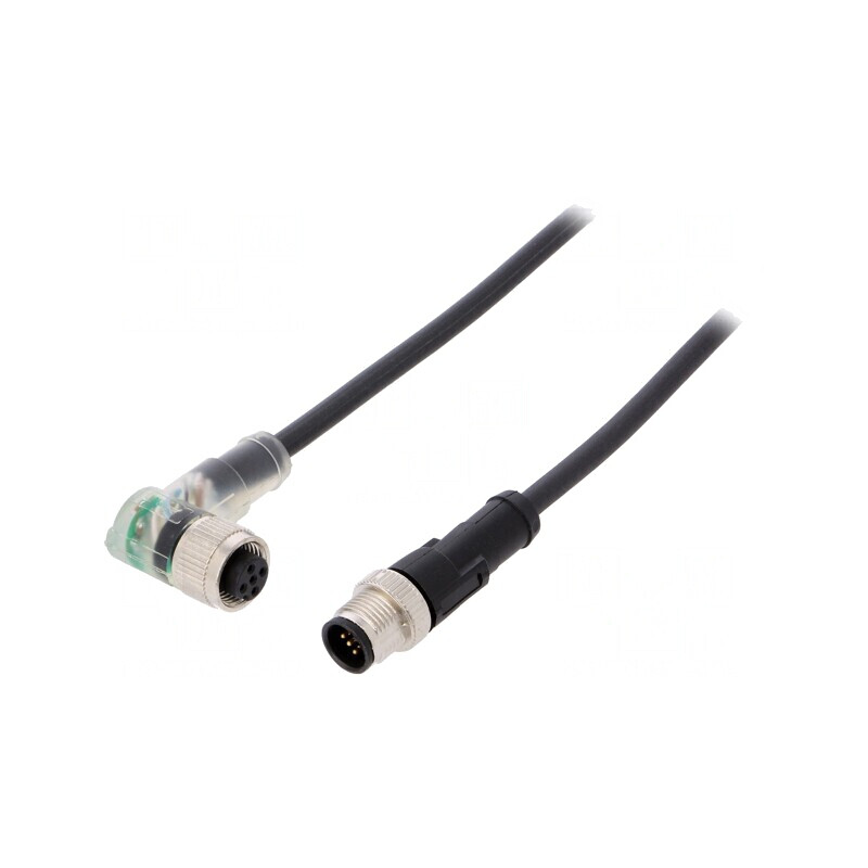 Cablu Conectare M12 5P 2m 24VAC 4A PUR | Electronic-mag.ro | Componente Electronice