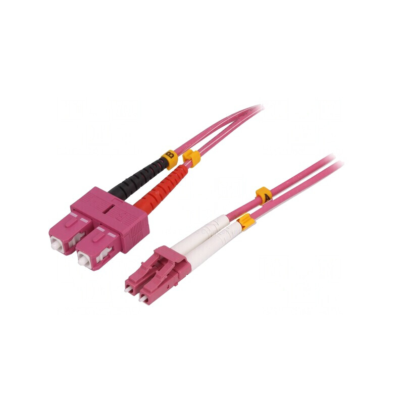 Patch Cord Fibra Optica OM4 LC-SC 15m Roz LSZH | Electronic-mag.ro | Componente Electronice
