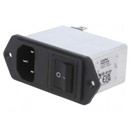 Conector Alimentare AC Soclu Tată 10A 250VAC C14 | Electronic-mag.ro | Componente Electronice