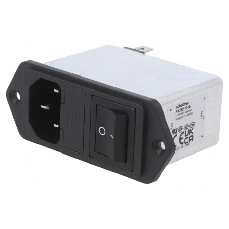 Conector Alimentare AC Soclu Tată 10A 250VAC C14 | Electronic-mag.ro | Componente Electronice