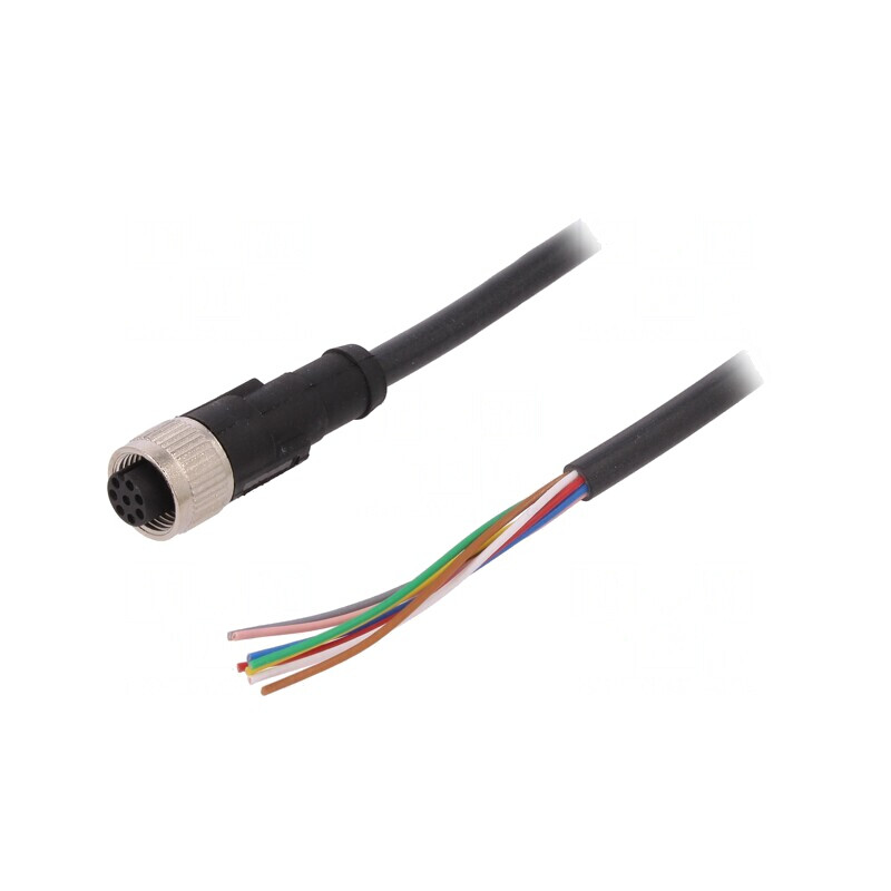Cablu de Conectare M12 PIN 8 Drept 5m Mufă 30VAC 4A | Electronic-mag.ro | Componente Electronice