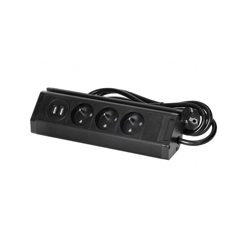 Prelungitor Mobilier Negru 1.5m 3680W | Electronic-mag.ro | Componente Electronice