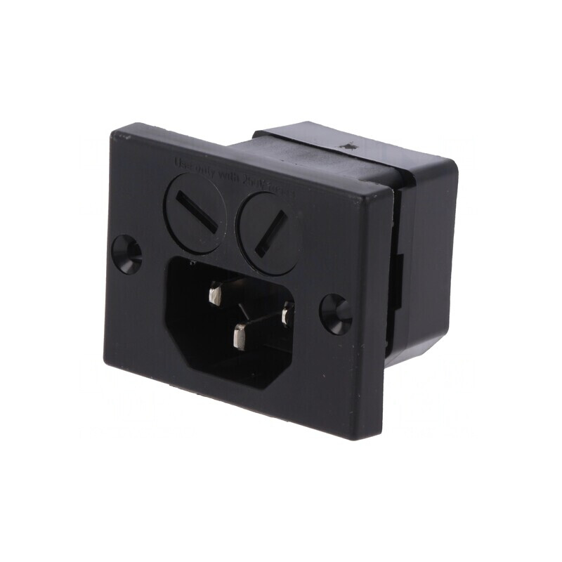 Conector Alimentare AC Soclu Tată 10A 250V IP40 | Electronic-mag.ro | Componente Electronice