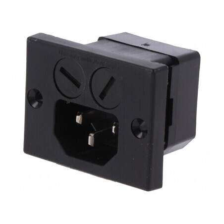 Conector Alimentare AC Soclu Tată 10A 250V IP40 | Electronic-mag.ro | Componente Electronice