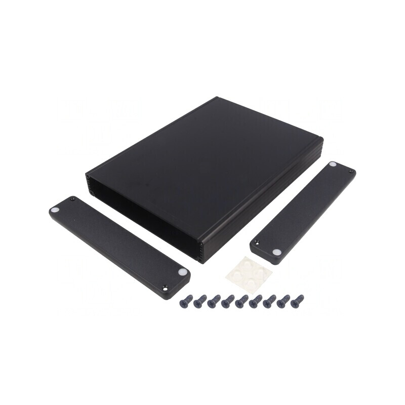 Carcasă aluminiu neagră 165x220x30mm | Electronic-mag.ro | Componente Electronice