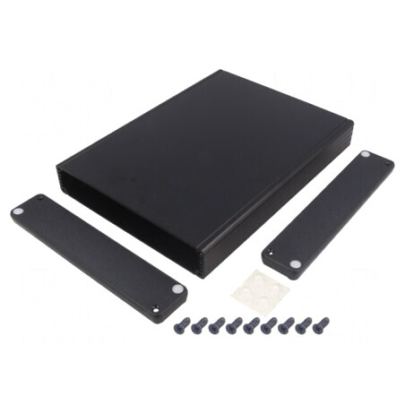 Carcasă aluminiu neagră 165x220x30mm | Electronic-mag.ro | Componente Electronice