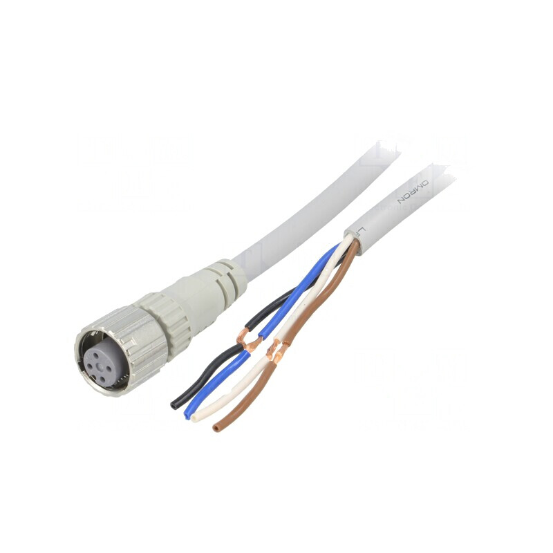 Cablu de conectare M12 4 pini 2m PVC 250VAC 4A | Electronic-mag.ro | Componente Electronice
