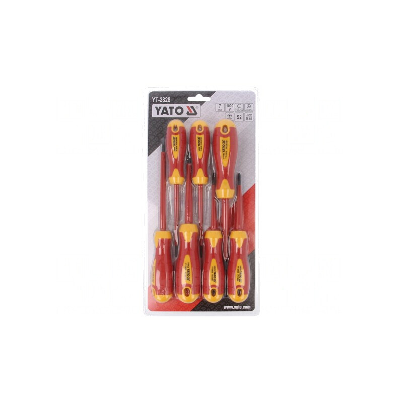 Kit Şurubelniţe Izolate 1kVAC Phillips Pozidriv Plată 7 Bucăți YT-2828 | Electronic-mag.ro | Componente Electronice