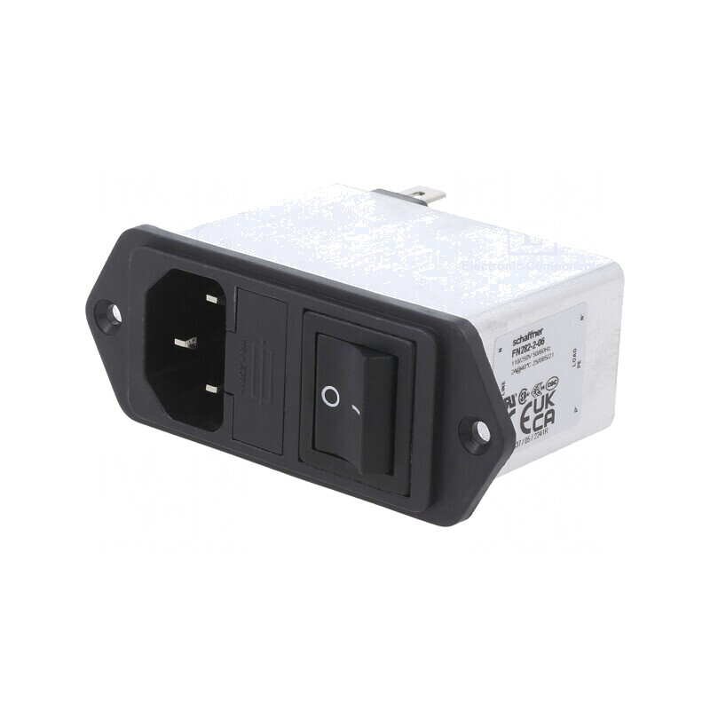 Conector Alimentare AC Soclu Tată C14 2A 250VAC | Electronic-mag.ro | Componente Electronice