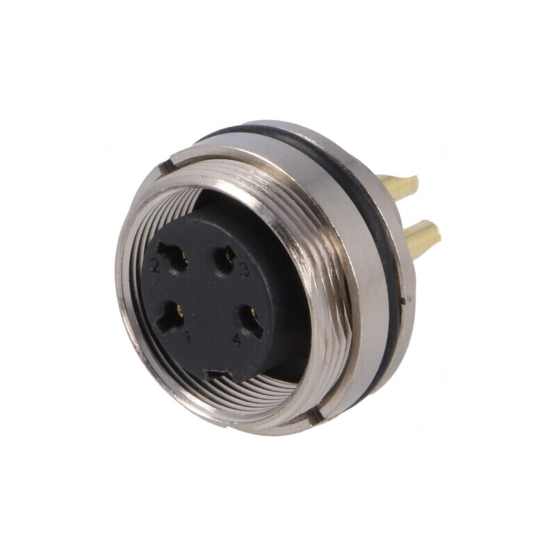 Conector M16 Soclu Mamă 4PIN 7A 250V Drept IP67 | Electronic-mag.ro | Componente Electronice