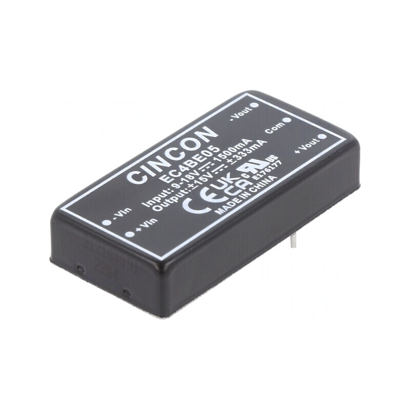Convertor DC/DC 10W 9-18V la 15V/-15V THT EC4BE05 | Electronic-mag.ro | Componente Electronice