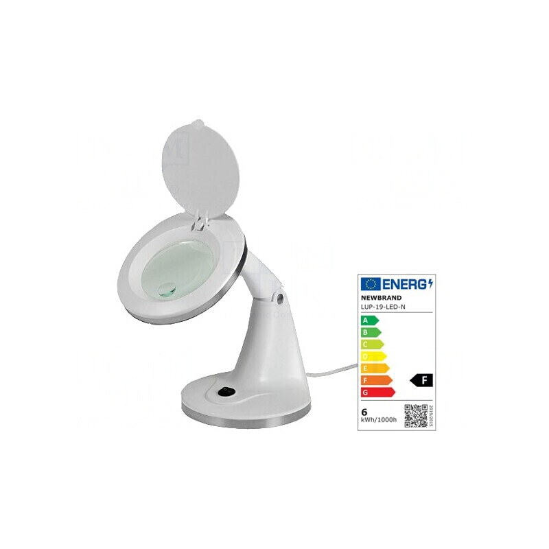Lupă de masă cu iluminare LED 3dpt/12dpt Ø95mm 5W 230V | Electronic-mag.ro | Componente Electronice