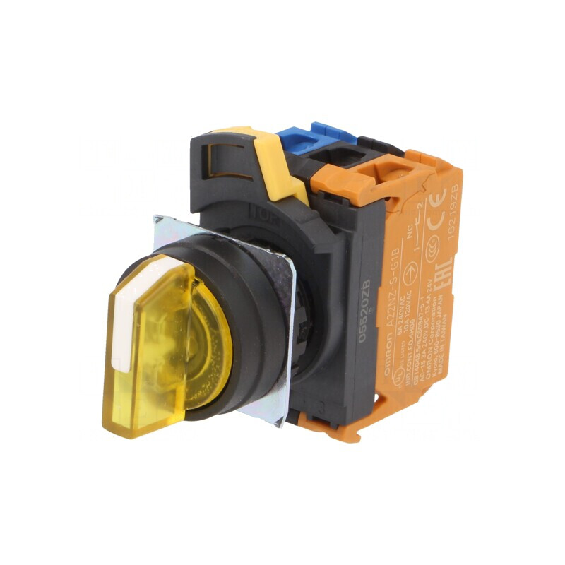 Comutator Rotativ 22mm LED Galben | Electronic-mag.ro | Componente Electronice