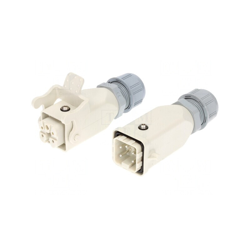 Conector: HDC tată + mamă PIN: 5 4+PE dimensiune 3A pe cablu, 93608-0393 | Electronic-mag.ro | Componente Electronice