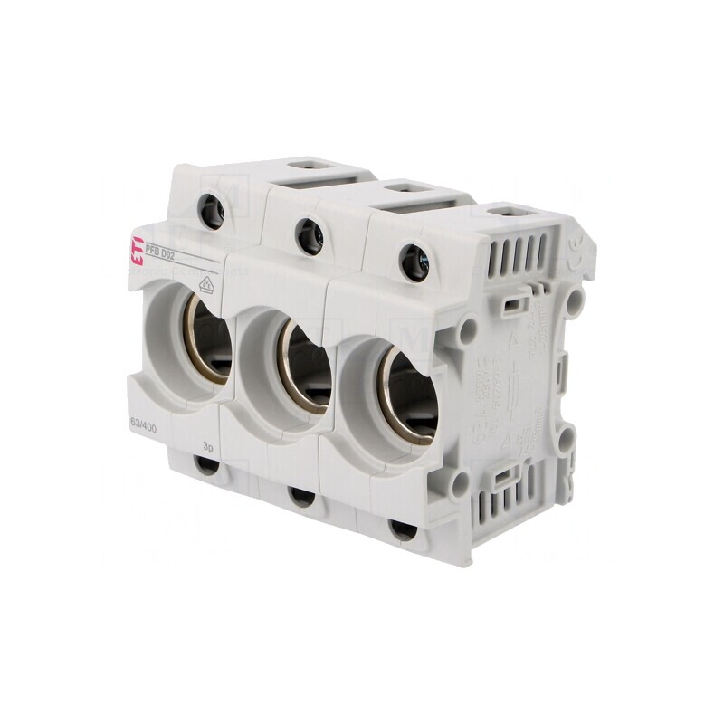 Suport Siguranță D02 pentru Șină DIN 63A 400VAC 3 Poli | Electronic-mag.ro | Componente Electronice