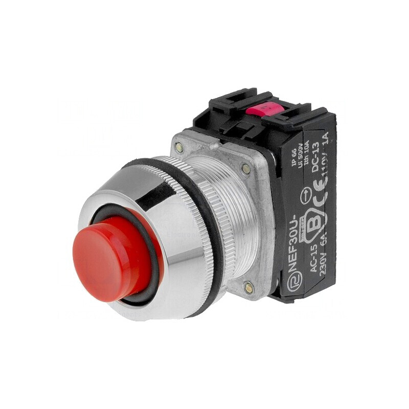 Comutator apăsare 30mm 1 NC NO | Electronic-mag.ro | Componente Electronice