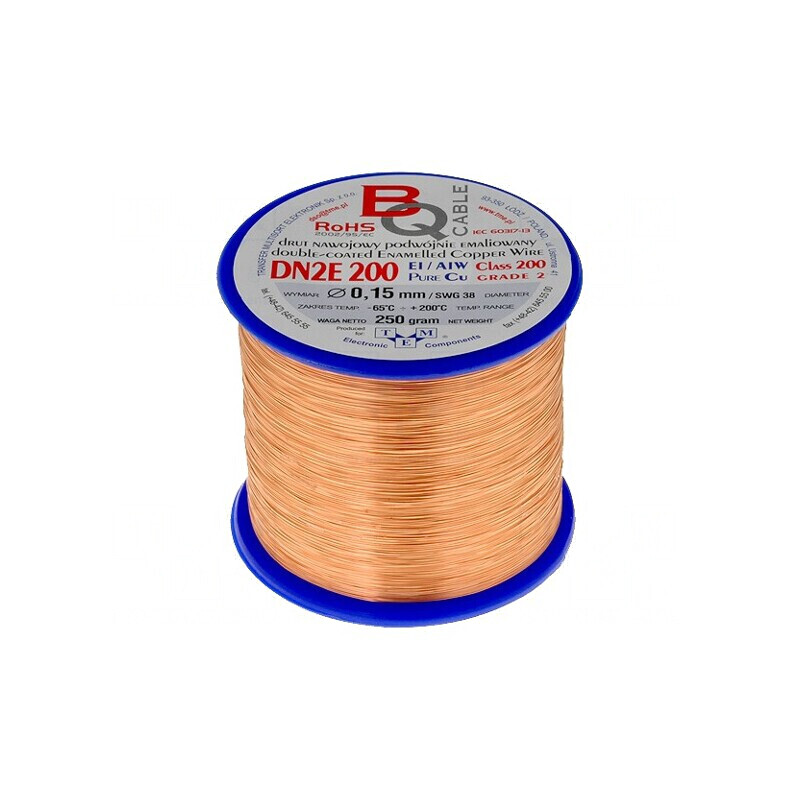 Sârmă Emailată Dublu Strat 0.15mm 0.25kg Cu | Electronic-mag.ro | Componente Electronice