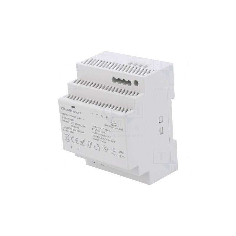 Alimentator Pulsatoriu 24VDC 92W pentru Şină DIN | Electronic-mag.ro | Componente Electronice