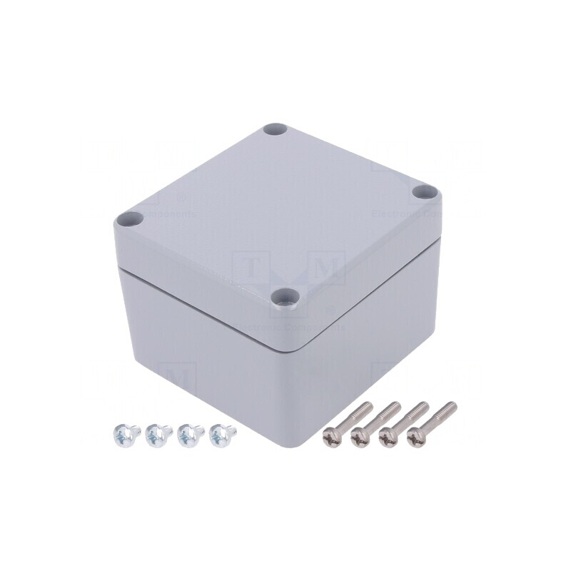 Carcasă Universală Aluminiu Gri 77x82x57mm | Electronic-mag.ro | Componente Electronice