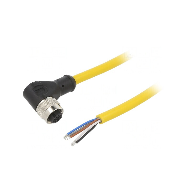 Cablu de conectare M12 PIN 5 unghi mufă 250VAC 4A PVC | Electronic-mag.ro | Componente Electronice
