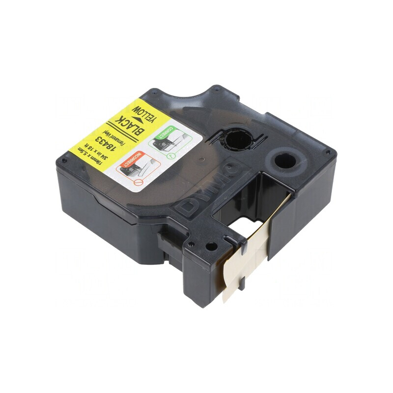 Bandă Galbenă 19mm x 5,5m Culoare Neagră | Electronic-mag.ro | Componente Electronice