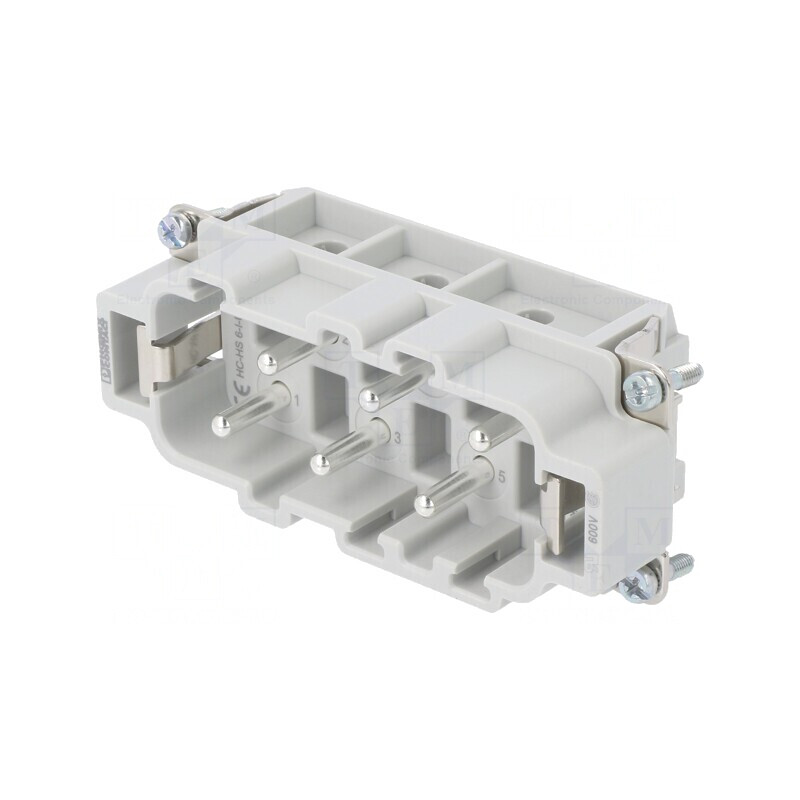 Conector dreptunghiular tată 400V 41A 6 pini | Electronic-mag.ro | Componente Electronice