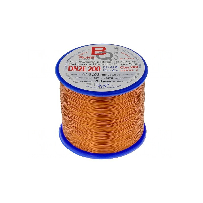 Sârmă Dublu Emailată 0.2mm 0.25kg Cu 65-200°C | Electronic-mag.ro | Componente Electronice Sârmă Dublu Emailată 0.2mm 0.25kg Cu 65-200°C | Electronic-mag.ro | Componente Electronice